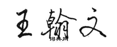 駱恆光王翰文行書個性簽名怎么寫