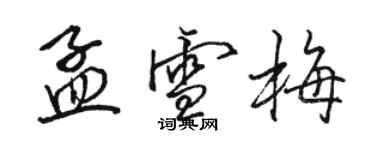 駱恆光孟雪梅行書個性簽名怎么寫