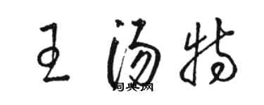 駱恆光王湯特草書個性簽名怎么寫