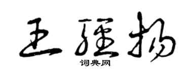 曾慶福王輕揚草書個性簽名怎么寫