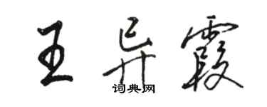 駱恆光王異霞行書個性簽名怎么寫