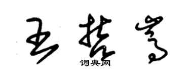 朱錫榮王哲嵩草書個性簽名怎么寫