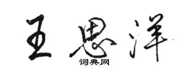 駱恆光王思洋行書個性簽名怎么寫