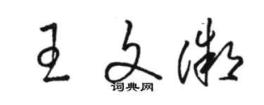 駱恆光王文微草書個性簽名怎么寫