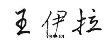 駱恆光王伊拉行書個性簽名怎么寫