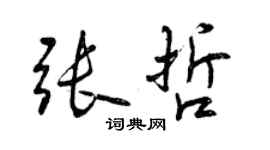 曾慶福張哲行書個性簽名怎么寫