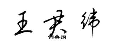 梁錦英王君緯草書個性簽名怎么寫