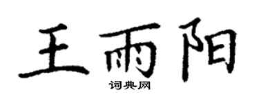 丁謙王雨陽楷書個性簽名怎么寫