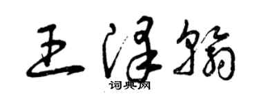 曾慶福王澤翰草書個性簽名怎么寫