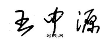 朱錫榮王中源草書個性簽名怎么寫