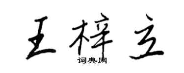 王正良王梓立行書個性簽名怎么寫
