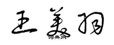 曾慶福王美羽草書個性簽名怎么寫