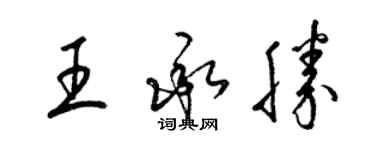 梁錦英王承勝草書個性簽名怎么寫