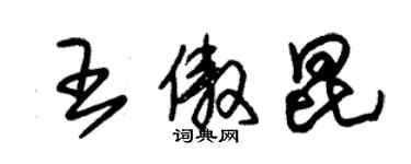 朱錫榮王傲昆草書個性簽名怎么寫