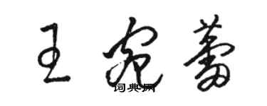 駱恆光王宛蕾草書個性簽名怎么寫