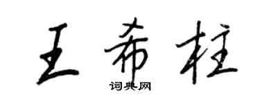 王正良王希柱行書個性簽名怎么寫