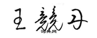 駱恆光王競丹草書個性簽名怎么寫