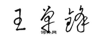 駱恆光王單鋒草書個性簽名怎么寫