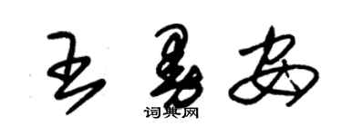 朱錫榮王曼安草書個性簽名怎么寫