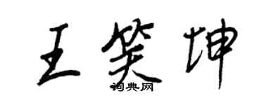 王正良王笑坤行書個性簽名怎么寫