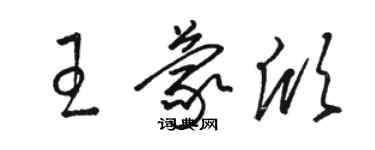 駱恆光王蒙欣草書個性簽名怎么寫