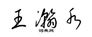 梁錦英王瀚水草書個性簽名怎么寫