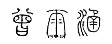 陳聲遠曾雨涵篆書個性簽名怎么寫