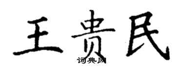 丁謙王貴民楷書個性簽名怎么寫