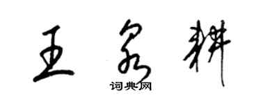 梁錦英王泉耕草書個性簽名怎么寫