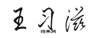 駱恆光王習滋行書個性簽名怎么寫