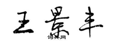 曾慶福王景豐行書個性簽名怎么寫