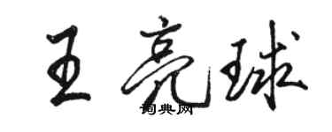 駱恆光王亮球行書個性簽名怎么寫