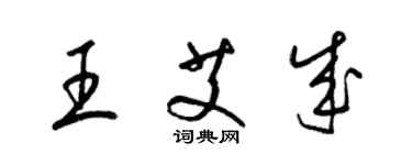 梁錦英王艾成草書個性簽名怎么寫