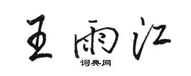 駱恆光王雨江行書個性簽名怎么寫