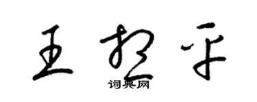 梁錦英王想平草書個性簽名怎么寫