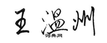 駱恆光王溫州行書個性簽名怎么寫