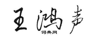 駱恆光王鴻聲行書個性簽名怎么寫