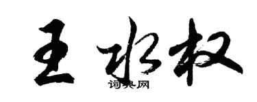 胡問遂王水權行書個性簽名怎么寫