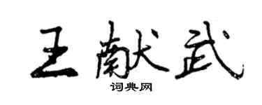 曾慶福王獻武行書個性簽名怎么寫