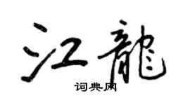 王正良江龍行書個性簽名怎么寫