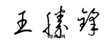 梁錦英王勝鋒草書個性簽名怎么寫