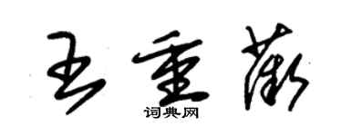 朱錫榮王重薇草書個性簽名怎么寫