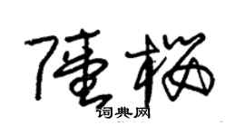 朱錫榮陸櫻草書個性簽名怎么寫