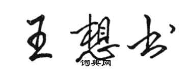 駱恆光王想書行書個性簽名怎么寫