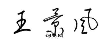 梁錦英王景風草書個性簽名怎么寫