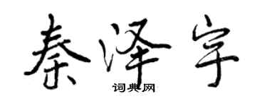 曾慶福秦澤宇行書個性簽名怎么寫