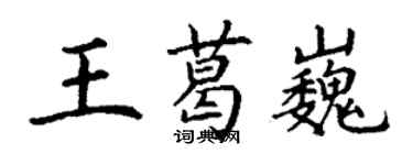 丁謙王葛巍楷書個性簽名怎么寫