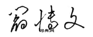駱恆光閻博文草書個性簽名怎么寫