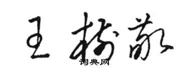 駱恆光王樹敬草書個性簽名怎么寫