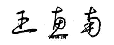 曾慶福王惠南草書個性簽名怎么寫